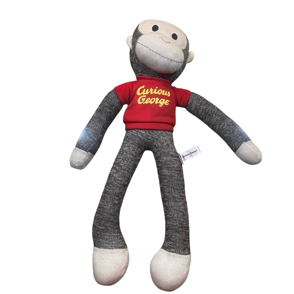 2011 Curious George Schylling Sock Monkey Plush‎ Stuffed Animal 20” inch
